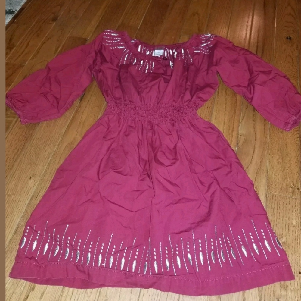 Tea collection red silver dress Christmas 5t